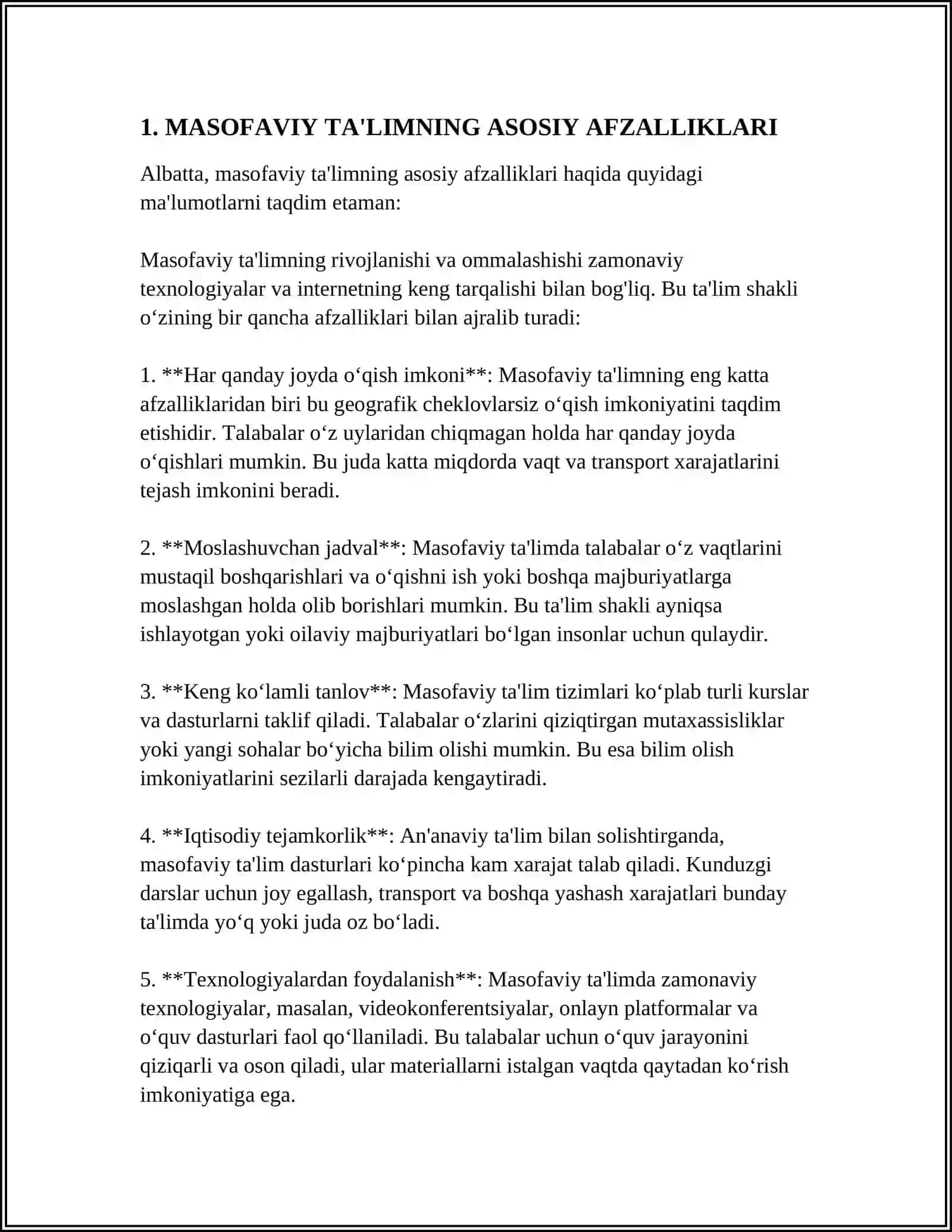MASOFALI TA'LIM IMKONYATLARI AFZALLIKLARI VA ELEKTRON DARSLIKLAR BILAN TANISHISH 3