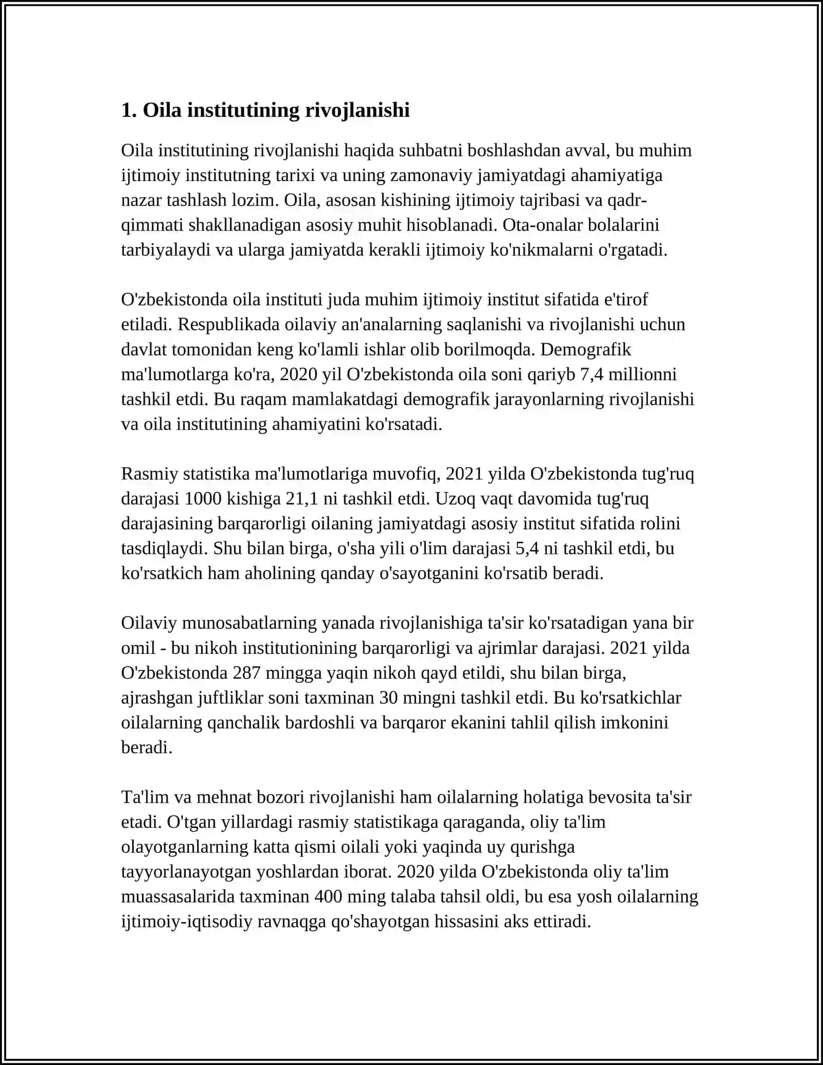 O'SPIRINLARDA TURMUSH HAQIDAGI TASAVVURLARINI RIVOJLANTIRISH 3