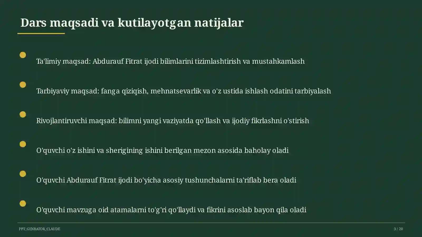 Abdurauf Fitrat ijodi (9-sinf) 3