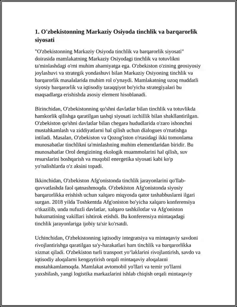 O'zbekistonning Markaziy Osiyoda tinchlik va barqarorlik siyosati 3