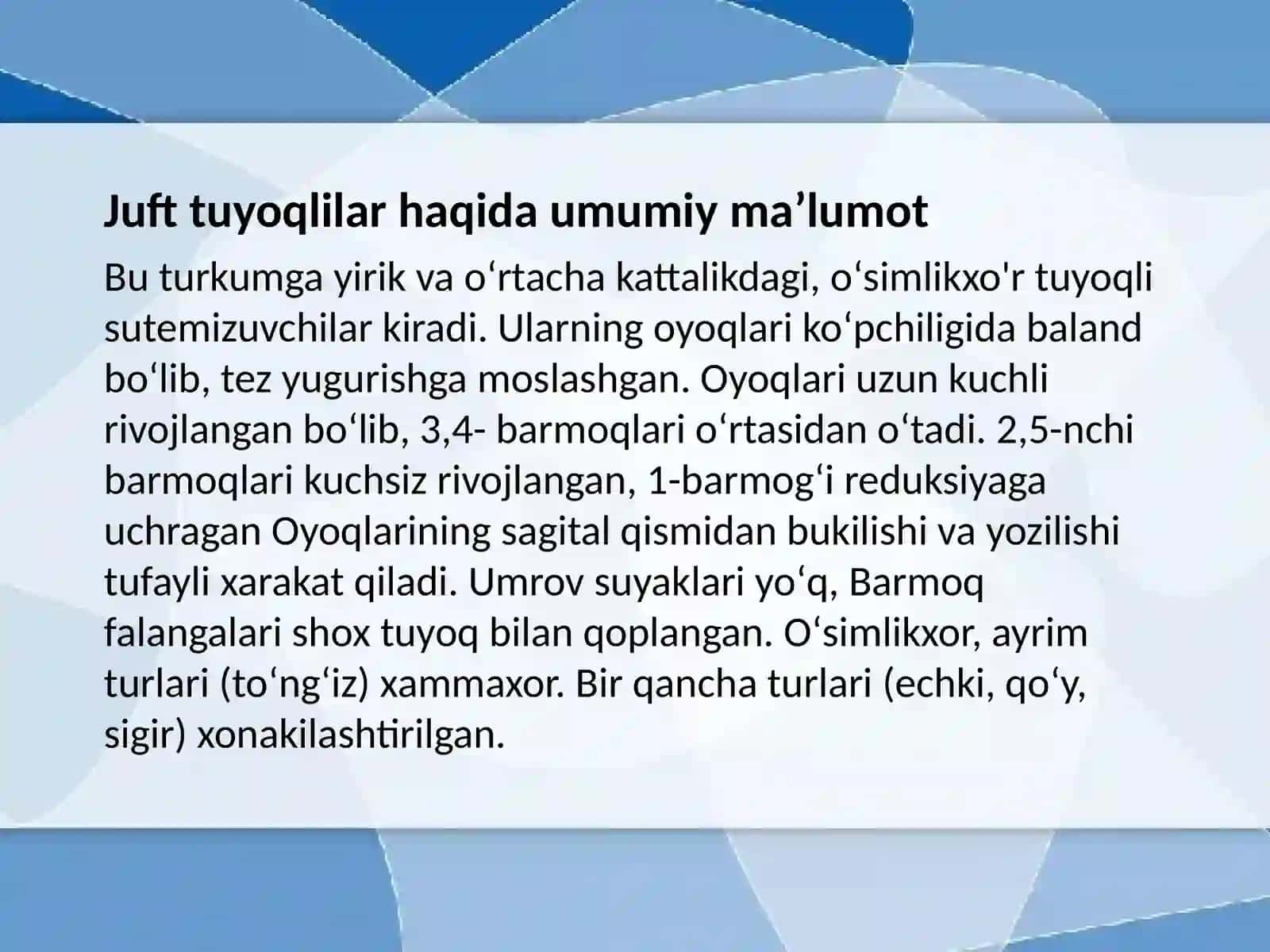 Juft tuyoqlilar 3