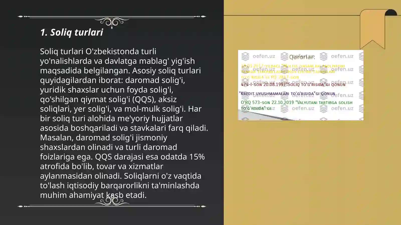 Soliq tamoyillari va elementlari 3