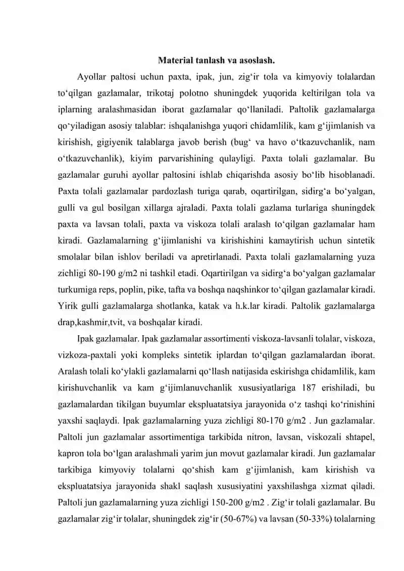 Ayollar paltosiga ishlov berish va takomillashtirish 3