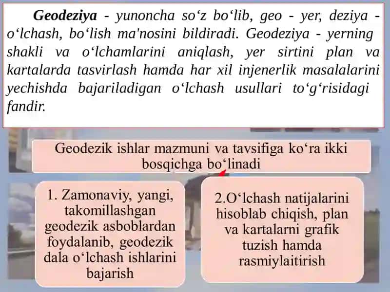 Geodeziya fani va uning ahamiyati ma'ruzasi 3