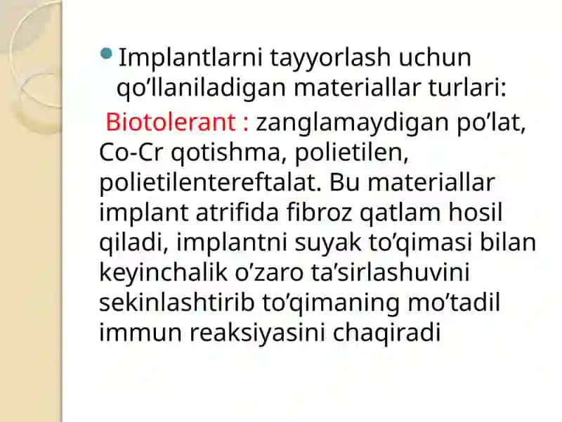 To’liq ikkilamchi adentiya bo’lgan bemorlarga materiallar ishlatish. Umumsomatik kasalliklari bor bo’lgan bemorlarni ortopedik da’volashga tayyorlash 3