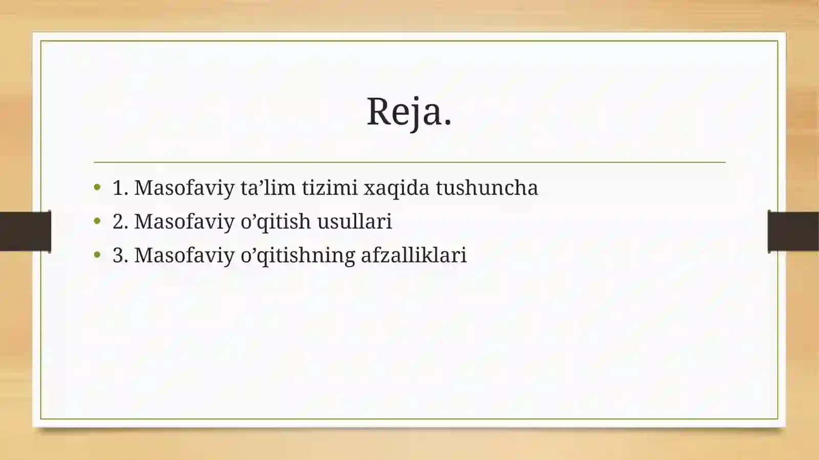 Masofaviy o’qitish asoslari 3
