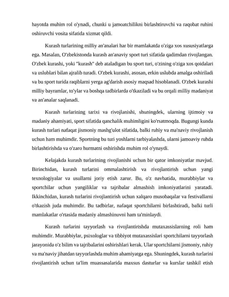 Kurash turlarini tarixi Istqbolari va mutaxasizlarni tayyorlash Inspetsiyasi. 3