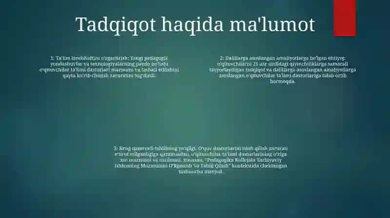 Pedagogika Kollejida Tarbiyaviy Ishlanning Mazmunini O'Rganish Va Tahlil Qilish 3