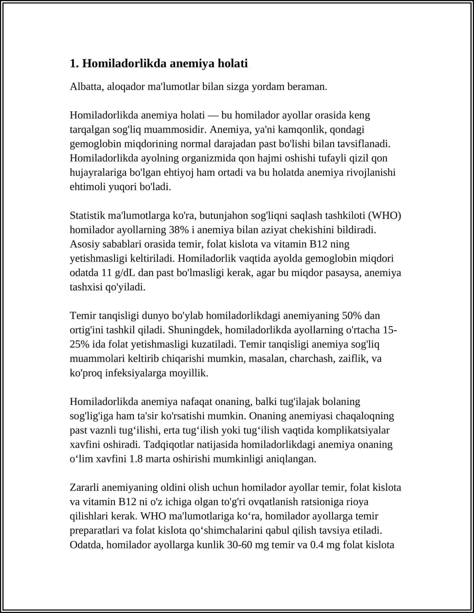 HOMILADORLIKNING PATOLOGIK KECHISHINI ORGANADILAR 3