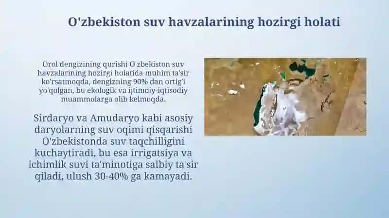 O’zbekiston suv havzalarining xozirgi holati 3