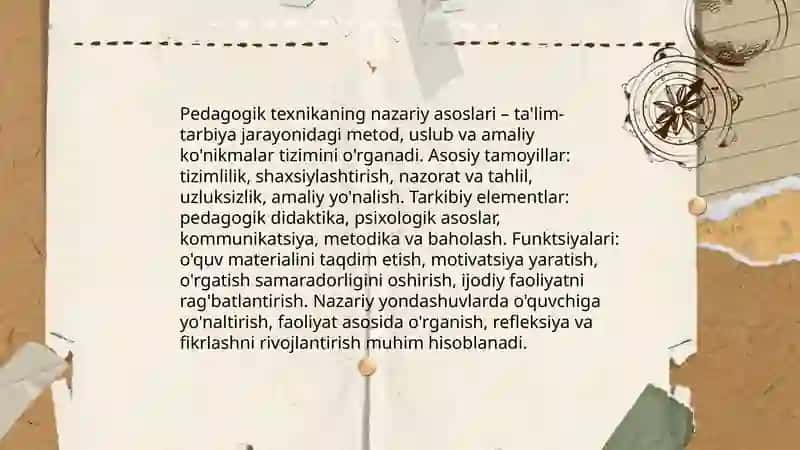 Pedagogik texnika va aktyorlikka xos xususiyatlar. Pedagogik texnika va murabbiylik shartlari 3