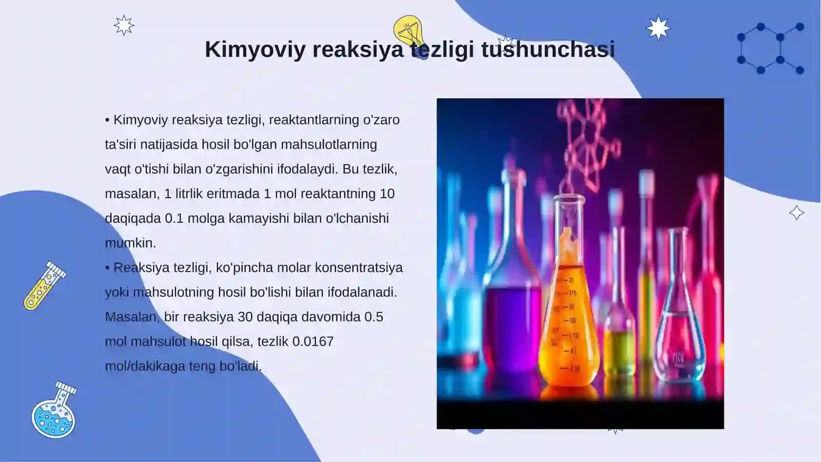 Kimyoviy reaksiyalar tezligi va tezlikni oshirish tadbirlari 3