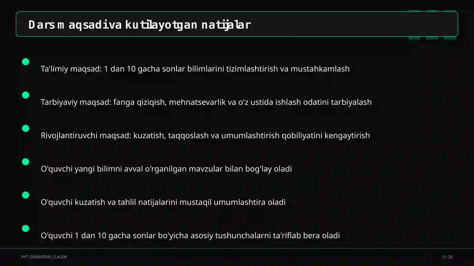 Boshlang'ich sinf: Matematika (1–4) 3