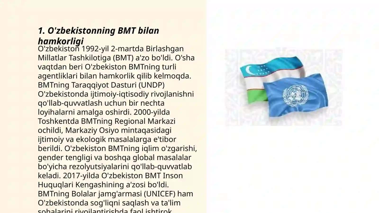 O'zbekistonning xalqaro tashkilotlar bilan hamkorlik aloqalari 3