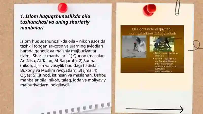 Islom huquq shunoslikida oila nikoh taloq idya zikir tushunchalarini tariflash va taqdimot tayyorlash 3