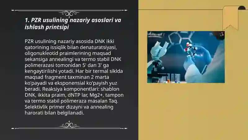 Molekulyar biologiya sohasida PZR usuli va uning fan rivojidagi yutuqlari 3