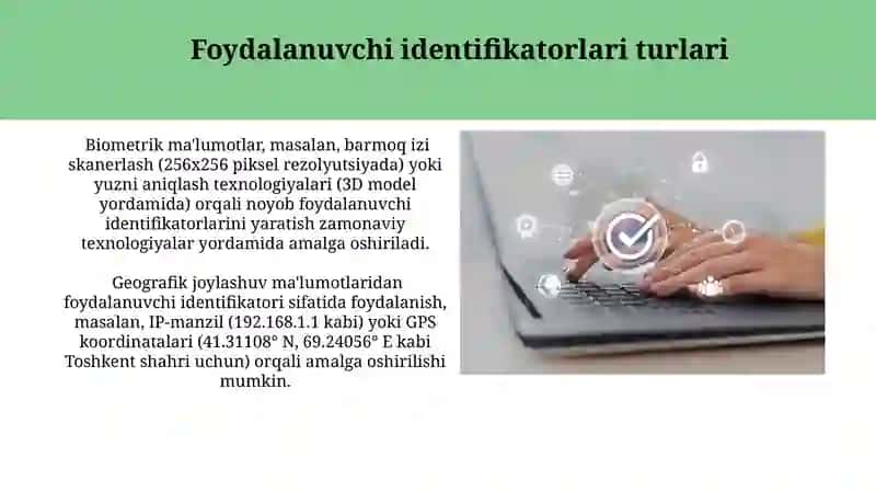 Identifikatsiya va autentifikatsiya tushunchasi va vazifalari 3