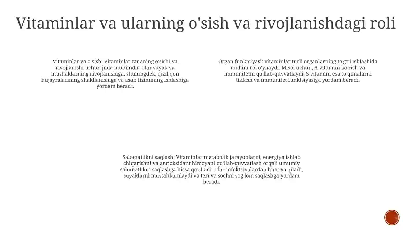 Organizmni Normal Òsishi Va Rivojlanishiga Vitaminlar Mikro Elementlar Mineral Moddalar Tasirini Ahamiyati 3
