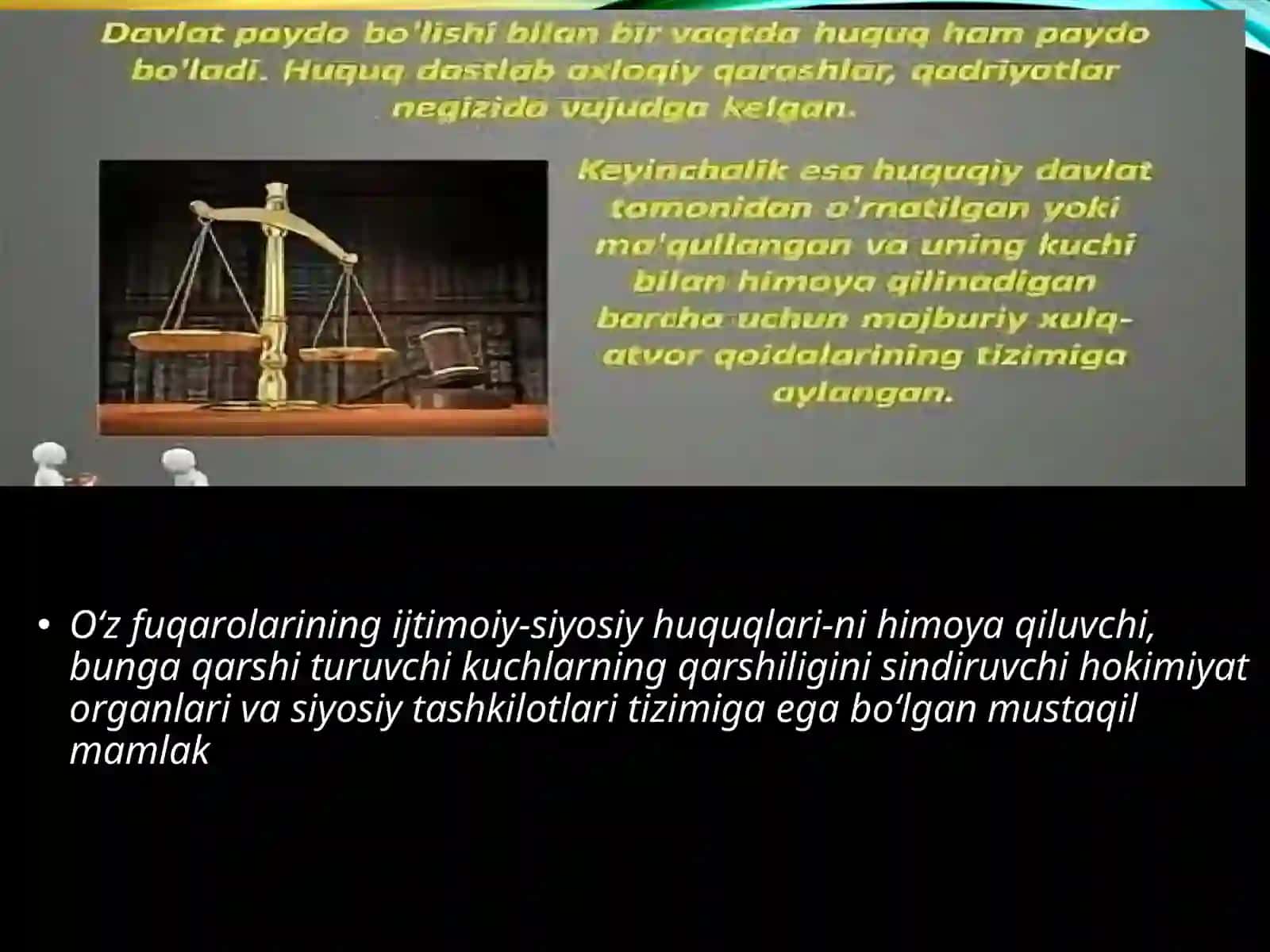 Davlat-jamiyat mavjud bo’lishining bir shakli sifatida. Davlat va huquqning vujudga kelishi to’grisidagi nazariyalar 3