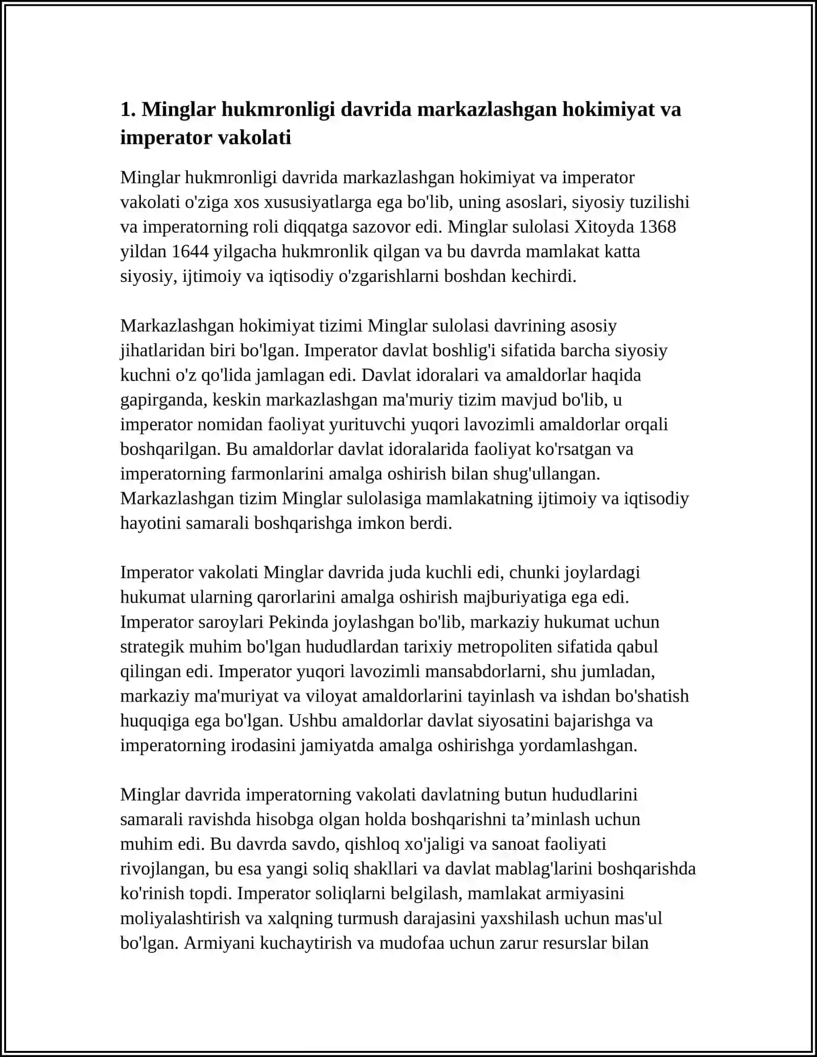 MINGLAR HUKMRONLIGI DAVRIDA SIYOSAT 3