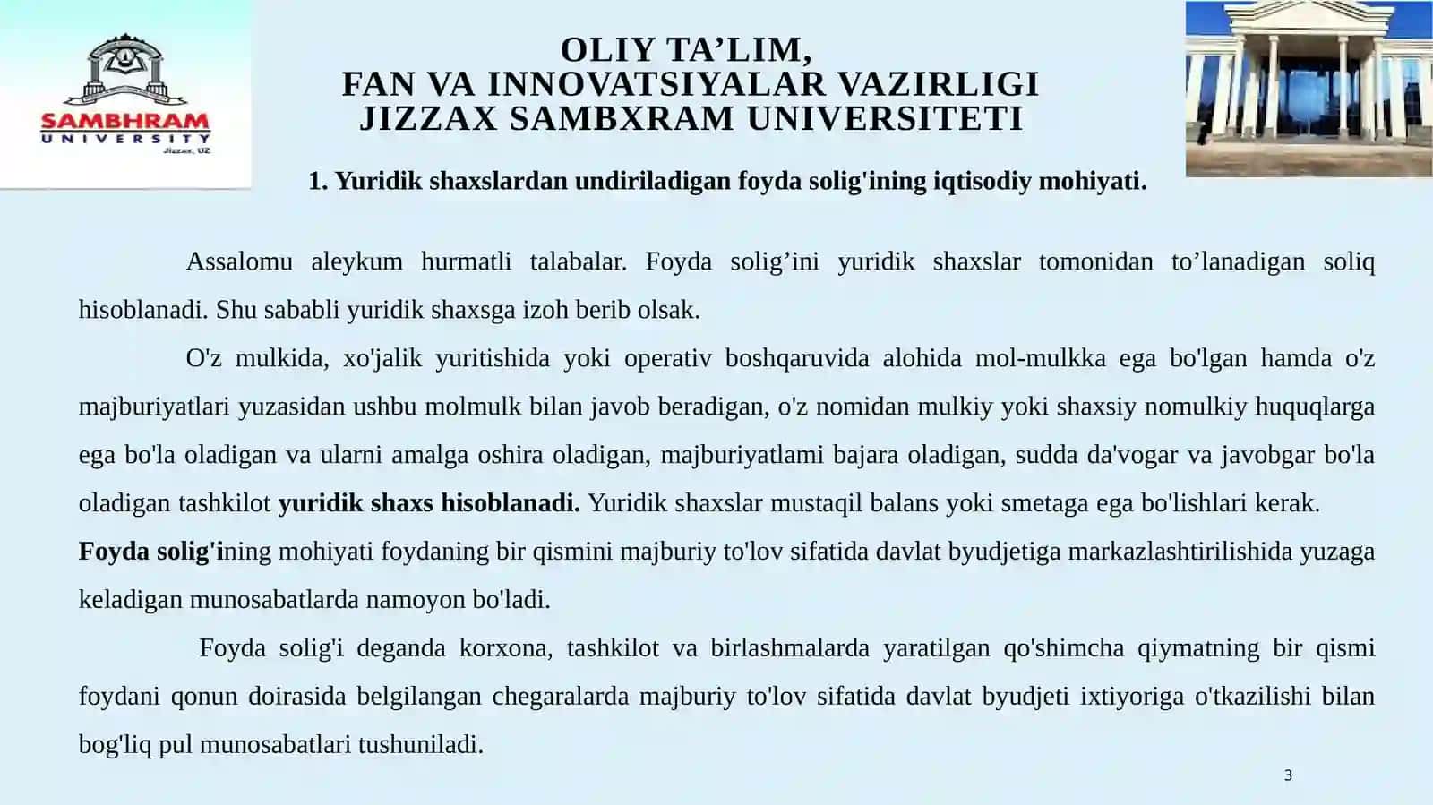 Foydasolig‘i va Aylanmadanolinadigan soliq 3