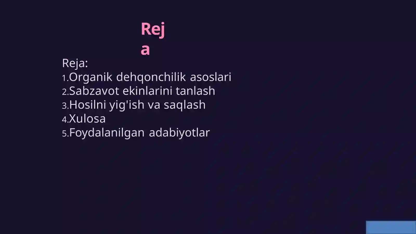 Organik dehqonchilikda sabzavot ekinlari yetishtirish 3