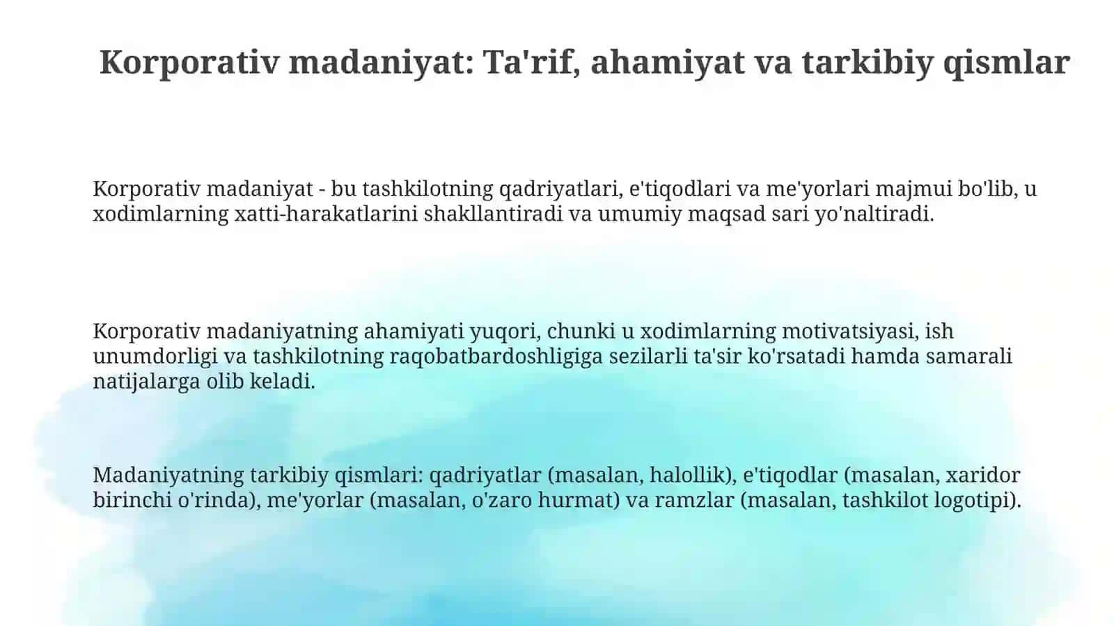 Korporativ madaniyatni shakllantirish 3