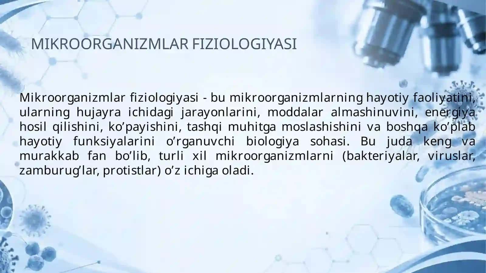 Mikroorganizmlar fiziologiyasi 3