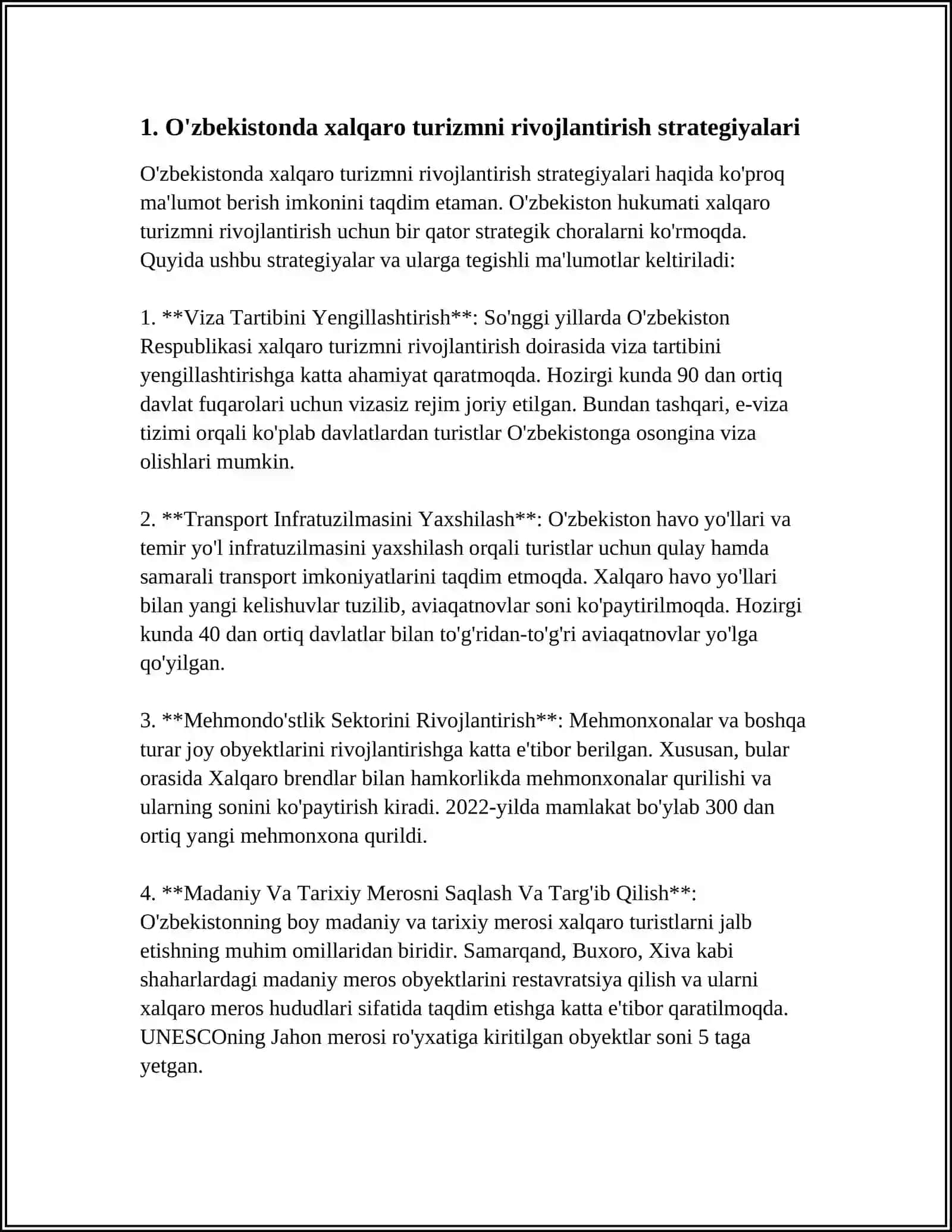 O'zbekistonda Xalqaro va Ichki Turizmni Rivojlantirish Istiqbollari 3