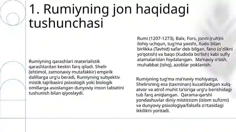 J.Rumiy M. Shelirning inson tabiatiga oid qarashlarini qiyosiy tahlil etish 3