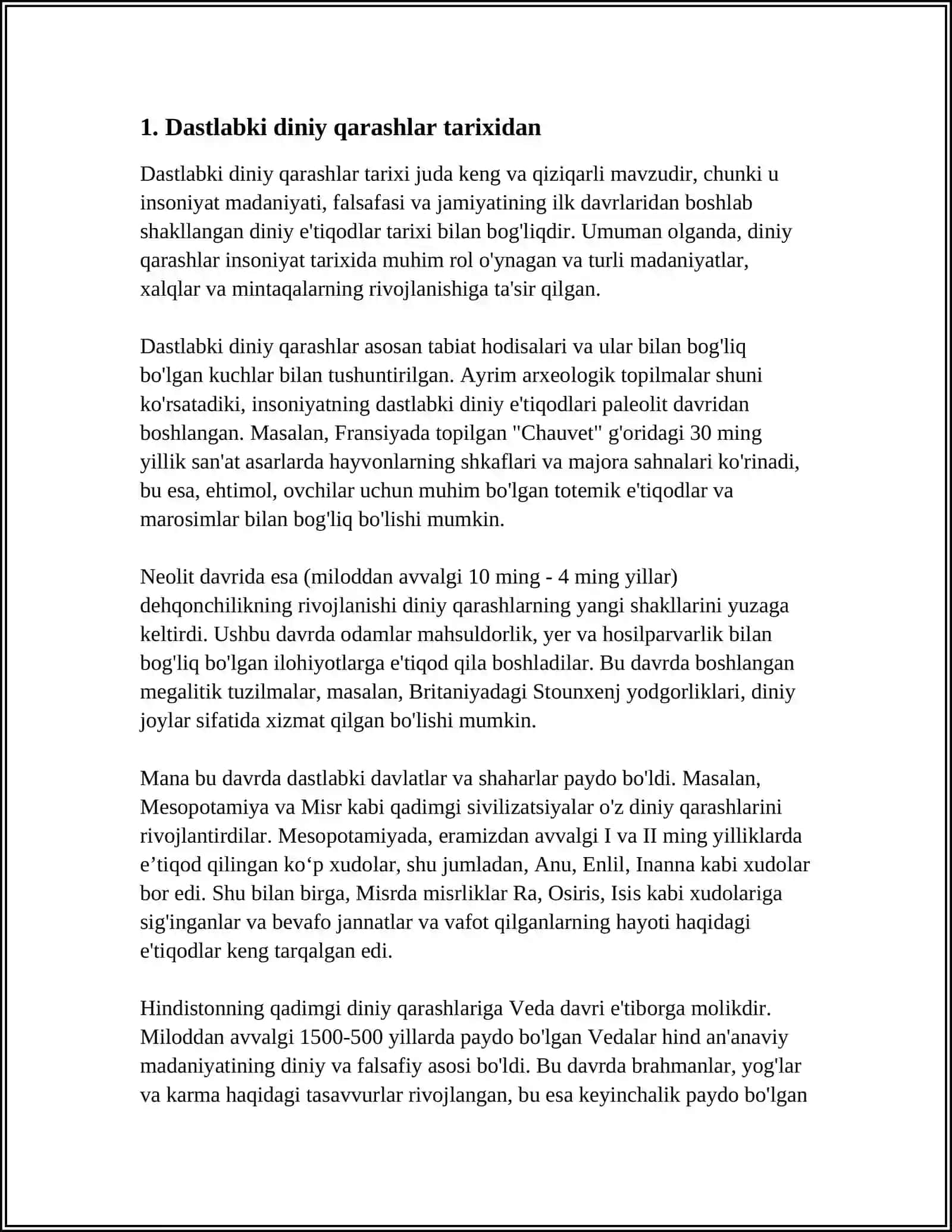 Dastlabki Dinlar va ularning Kelib Chiqishi 3