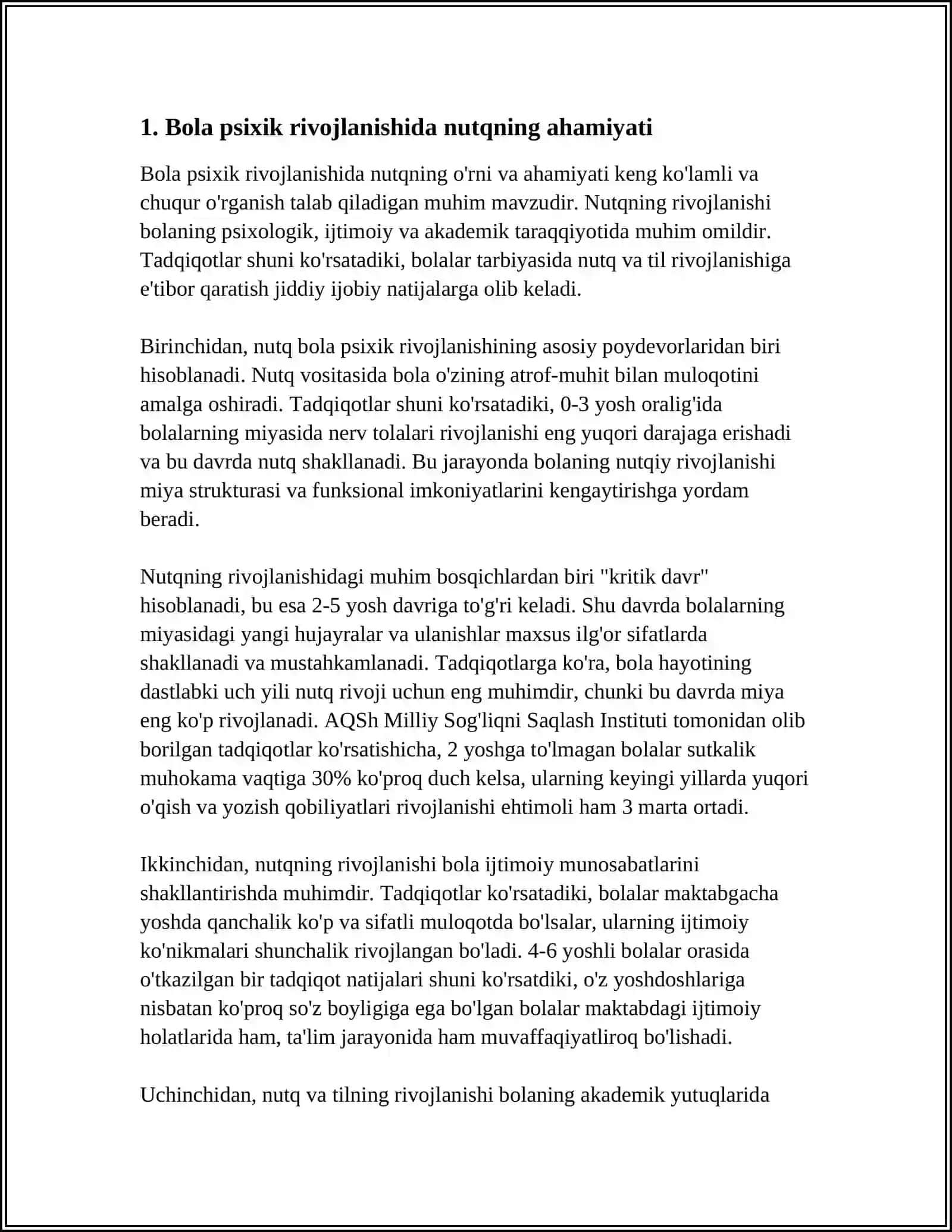 BOLANING PSIXIK RIVOJLANISHIDA NUTQNING ROLINI YORITISH 3