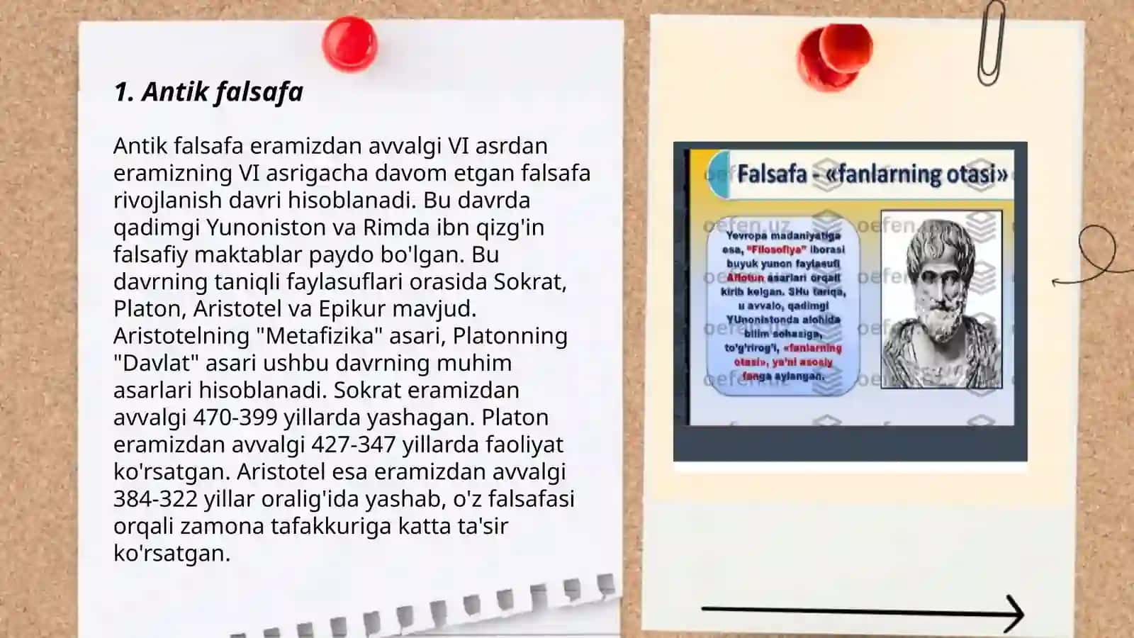 Falsafiy tafakkur taraqiyot bosqichlari.gʻarb falsafasi 3
