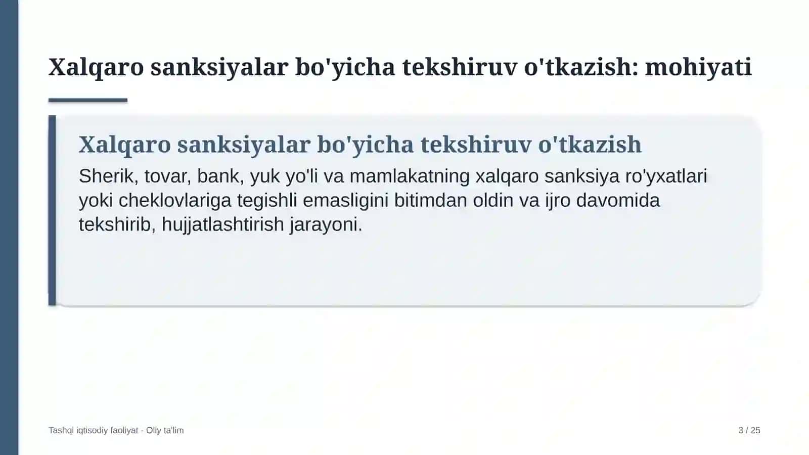 viza xizmatlari markazlarida xalqaro sanksiyalar bo'yicha tekshiruv o'tkazish 6718 3