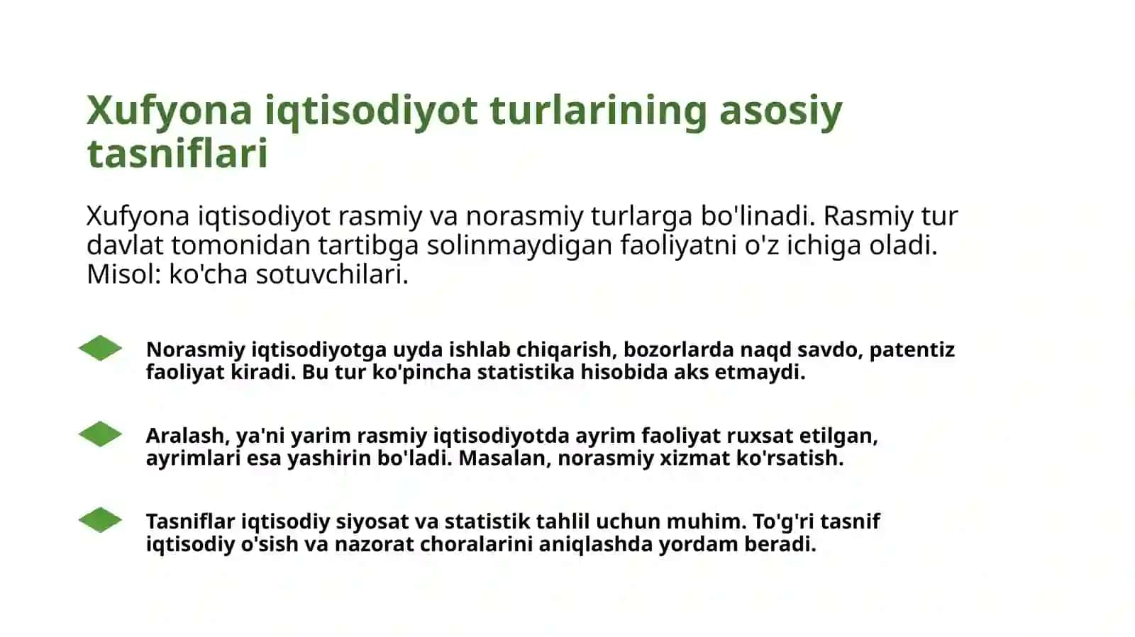 Xufyona igtisodiyot turlarining tasnifi va uni baxolashga nisbatan yondashuvlar 3