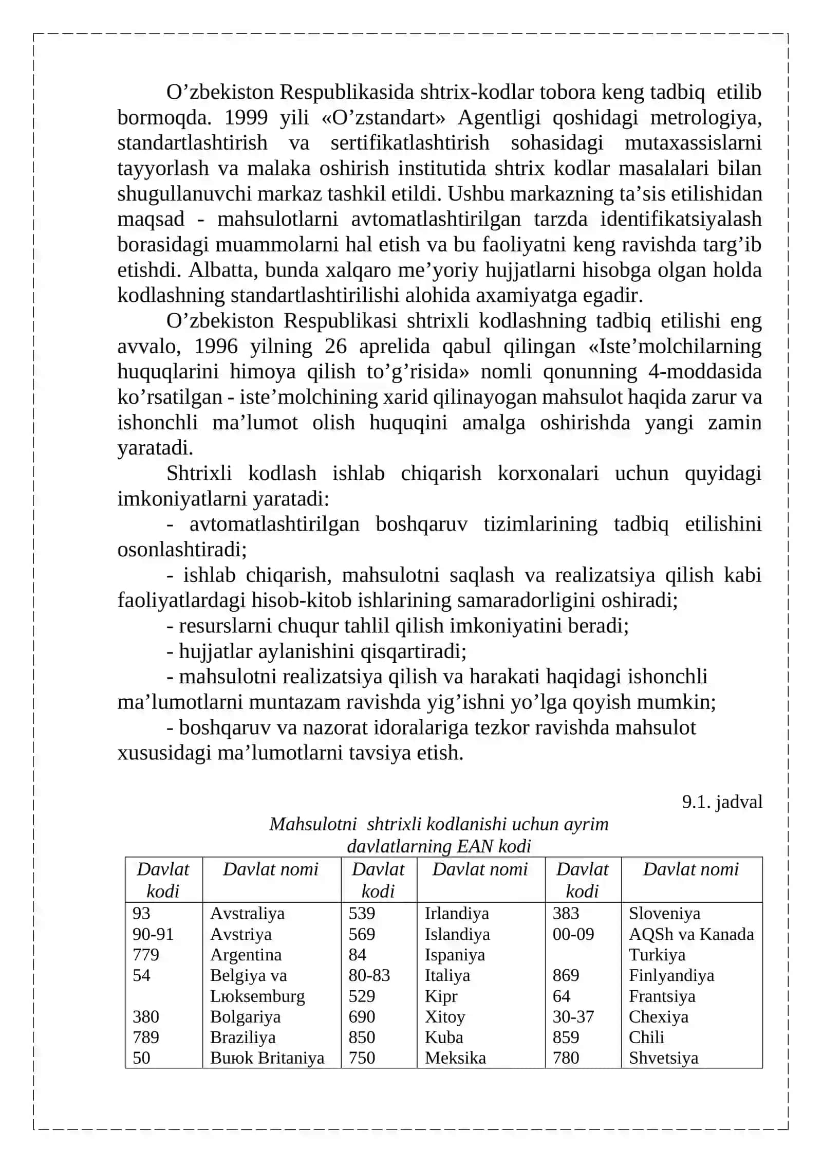 Mahsulot haqidagi ma’lumotni standartlashtirish va kodlash 3