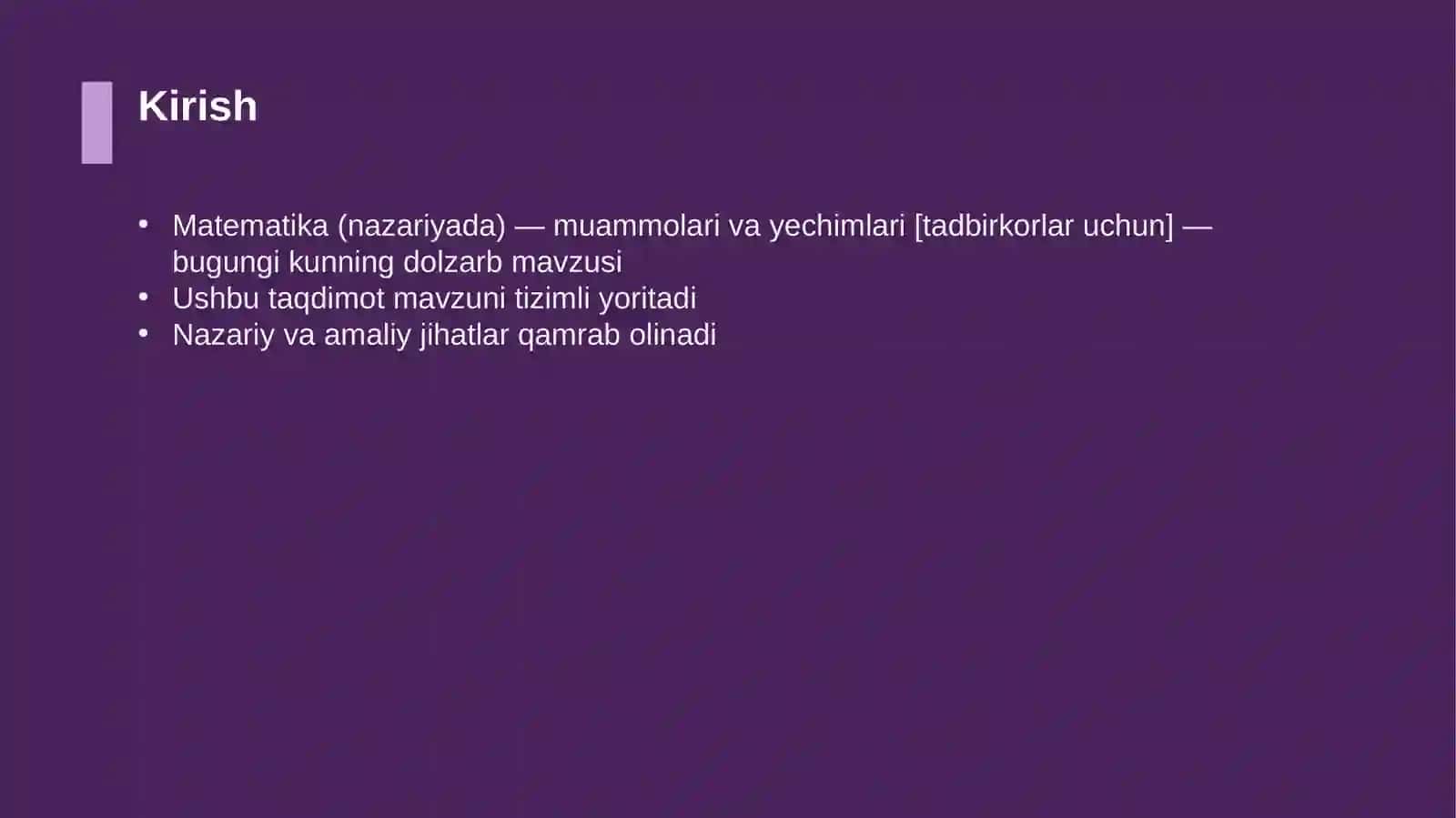 Matematika (nazariyada) — muammolari va yechimlari [tadbirkorlar uchun] 3