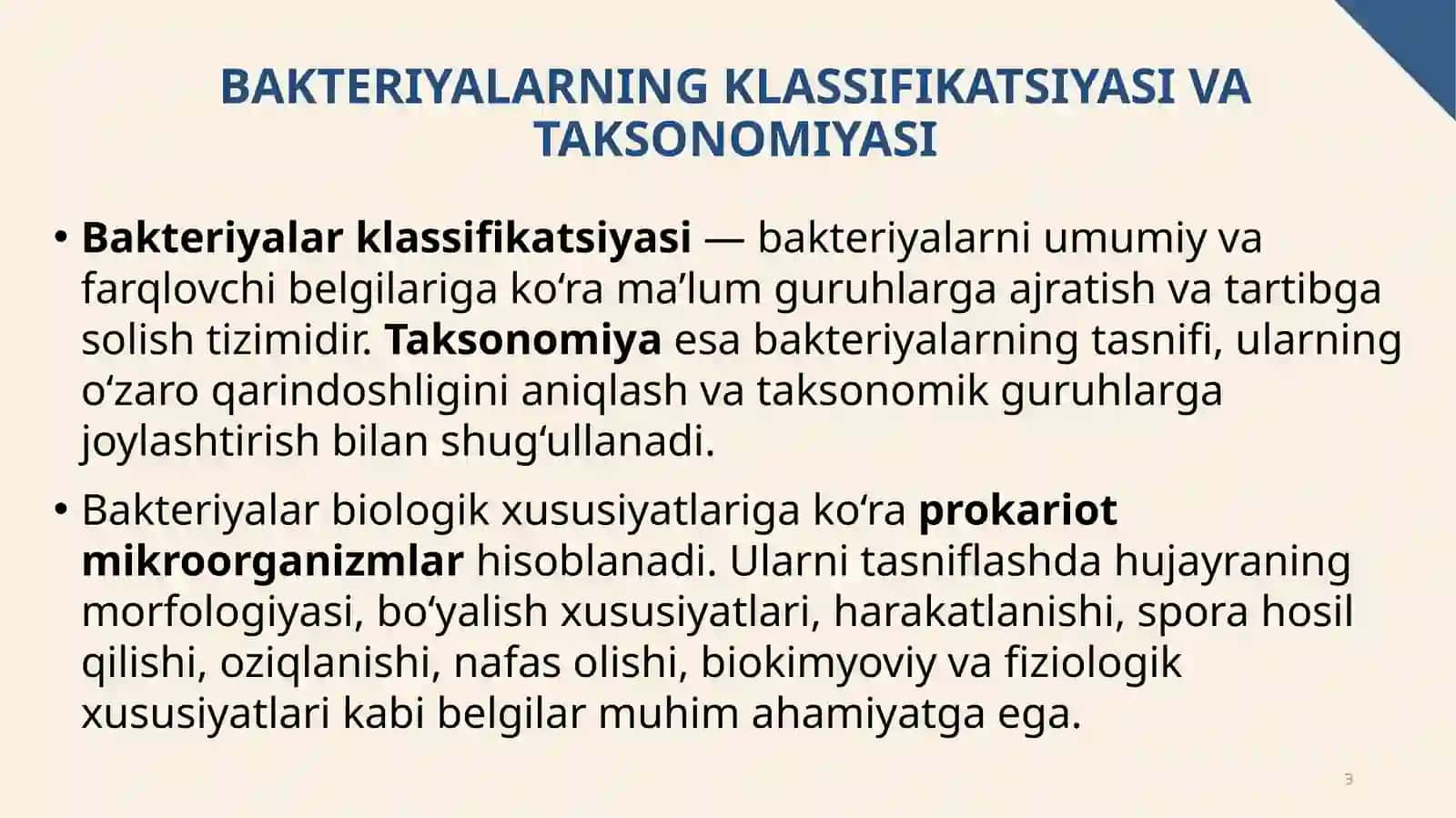 Bakteriyalarning klassifikatsiyasi, taksonomiyasi va nomenklaturas 3