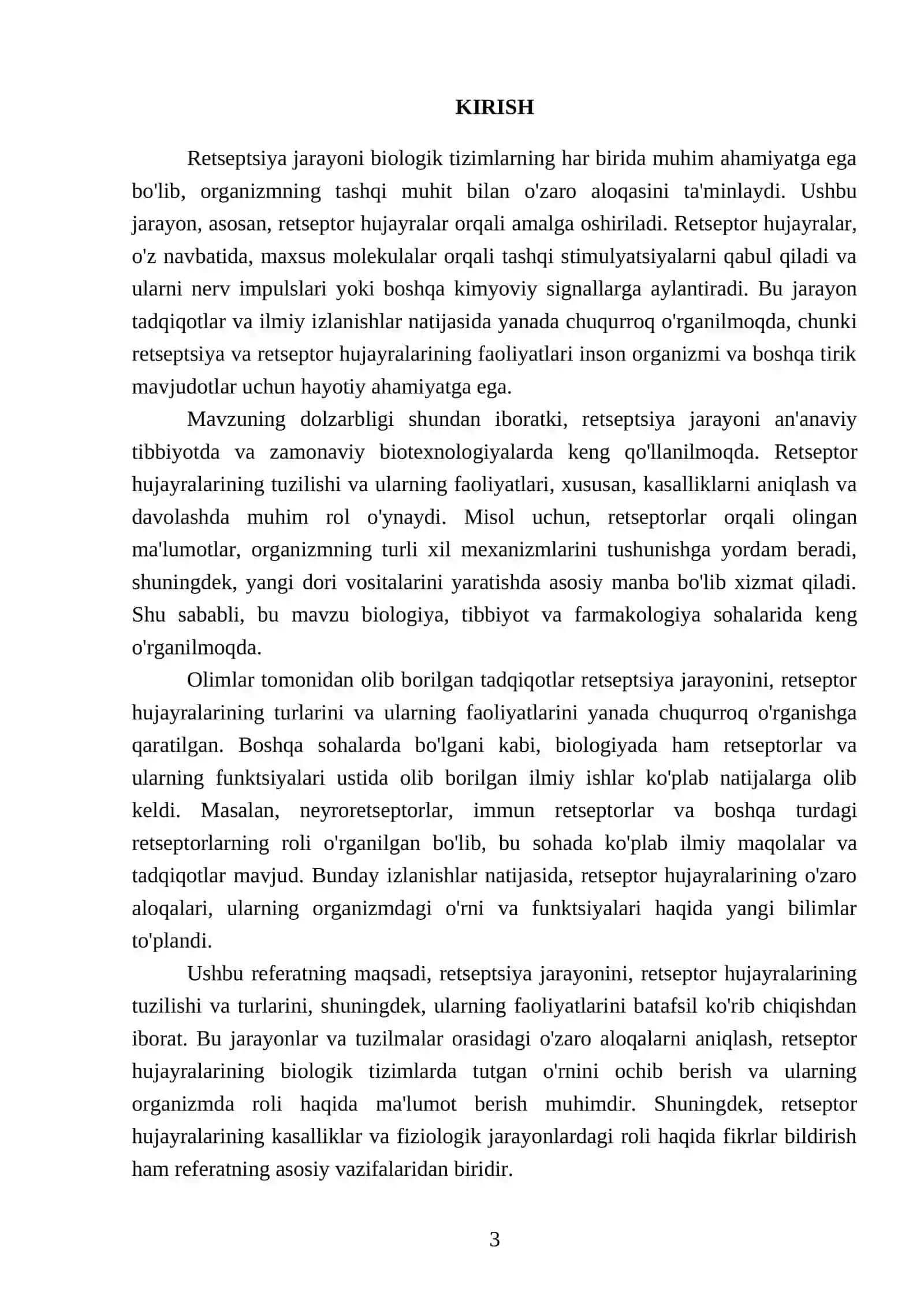 Retseptsiya, retseptor hujayralar, tuzilishi va faoliyatlari 3
