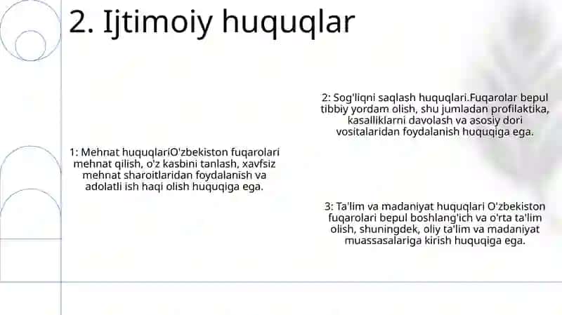 O‘Zbekiston Respublikasi Fuqarolarining Iqtisodiy, Ijtimoiy, Madaniy Va Ekologik Huquqlari 3