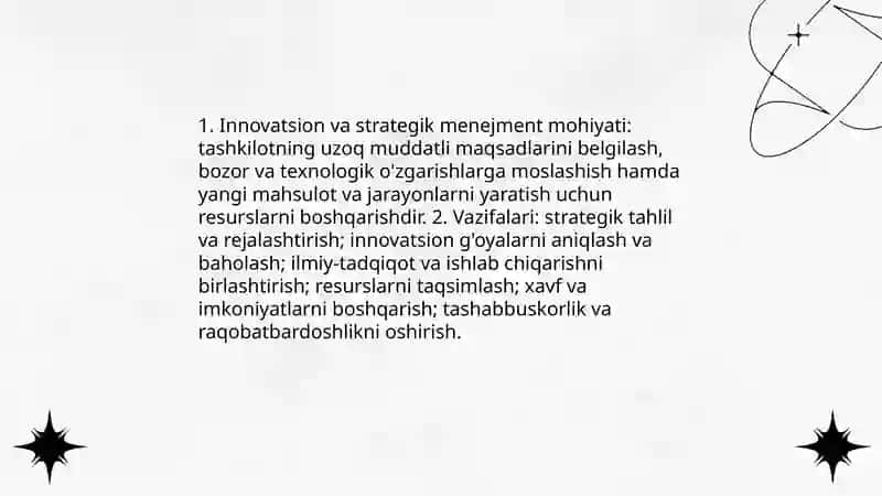 Innovatsion va Strategik Menejmentning Mazmuni 3