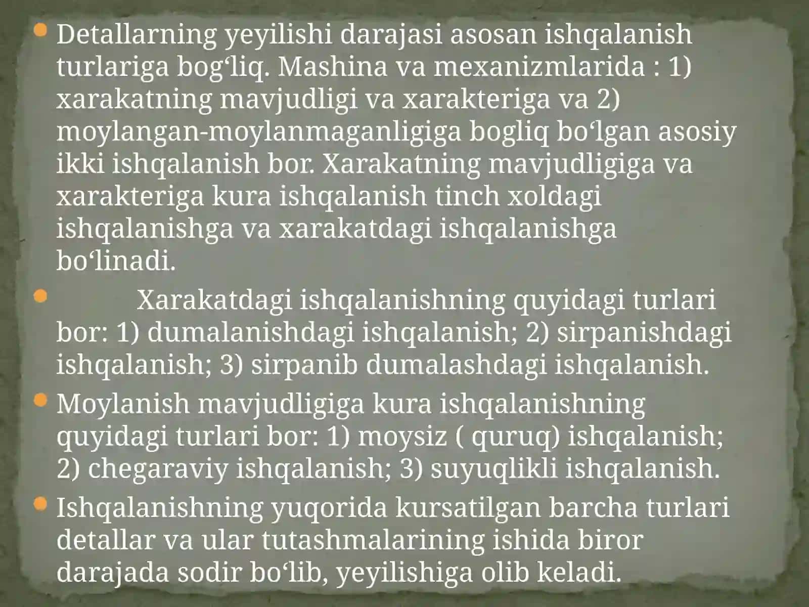Mashinadetallarining nuqsonlari va unga ishlov berish texnologiyasi 3