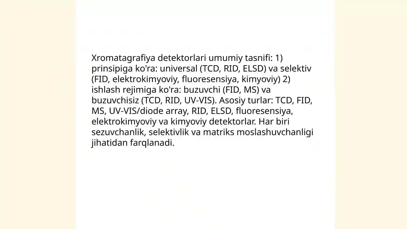 Xromatagrafiya detektorlari va ularning bir biridan farqi 3