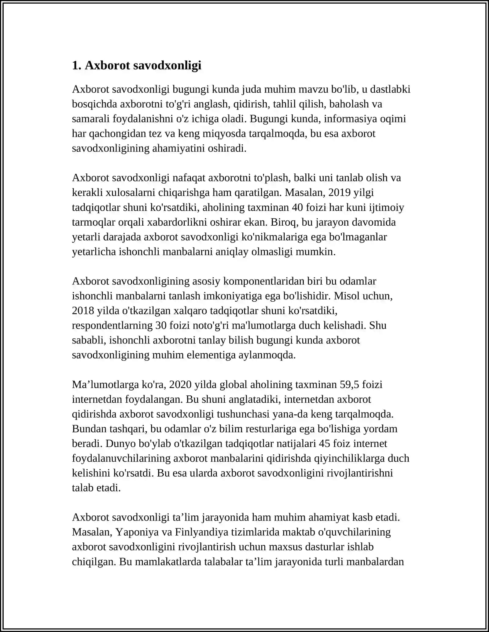 OʻQUVCHILARNING AXBOROT ISTEʼMOLI MADANIYATINI SHAKLLANTIRISH METODLARI 3