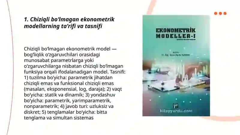Chiziqli bolmagan ekonometrik modellar 3