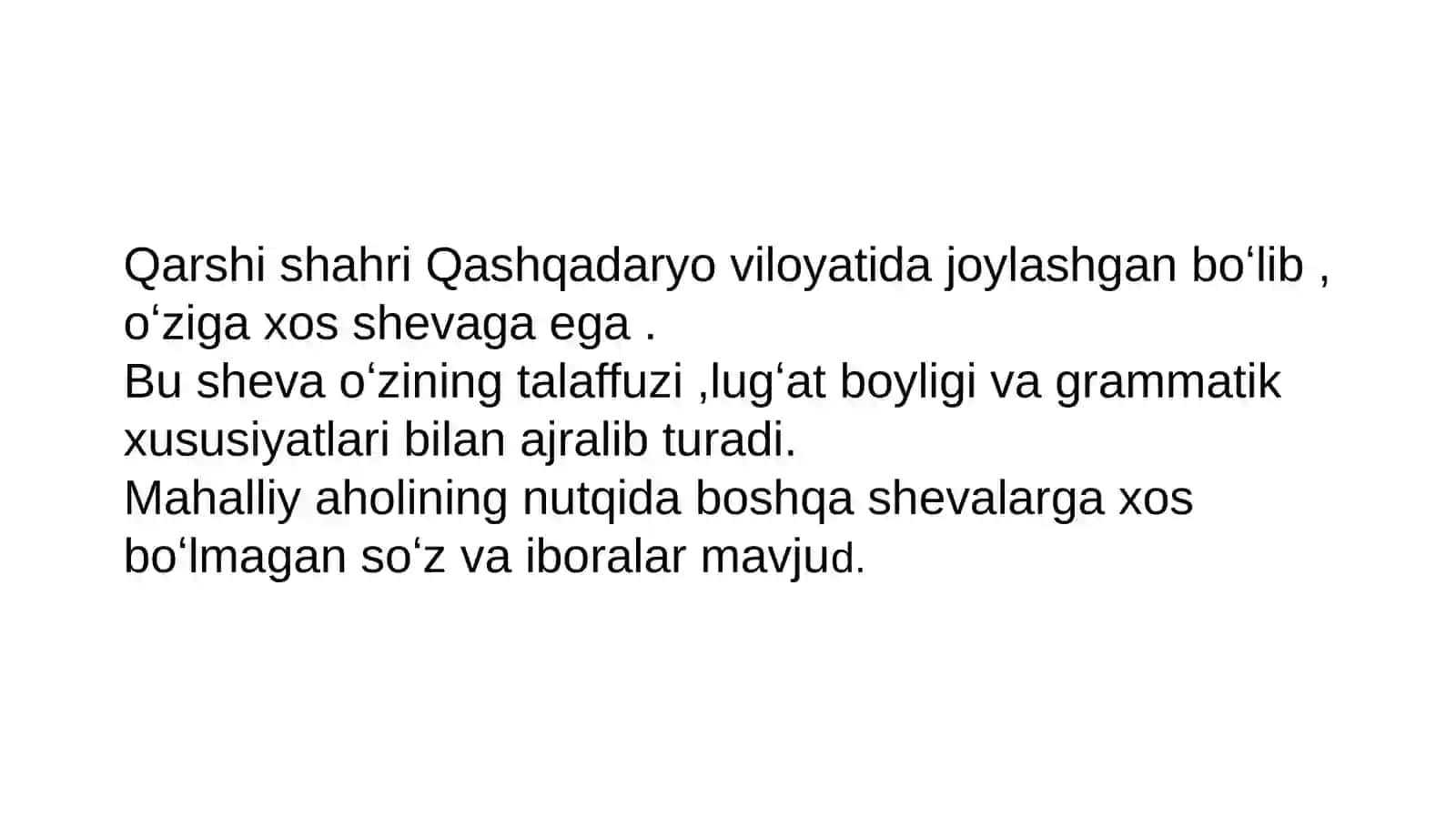 Qashqadaryo viloyati Qarshi shahrida qipchoq shevasining leksik , fonetik, morfologik xususiyatlari 3