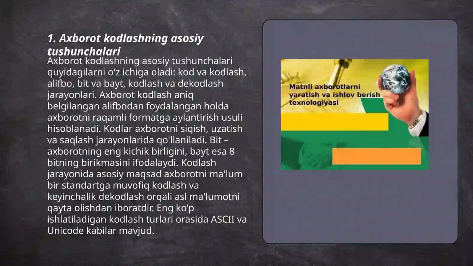 Axborot kodlashning asosiy tushunchalari 3