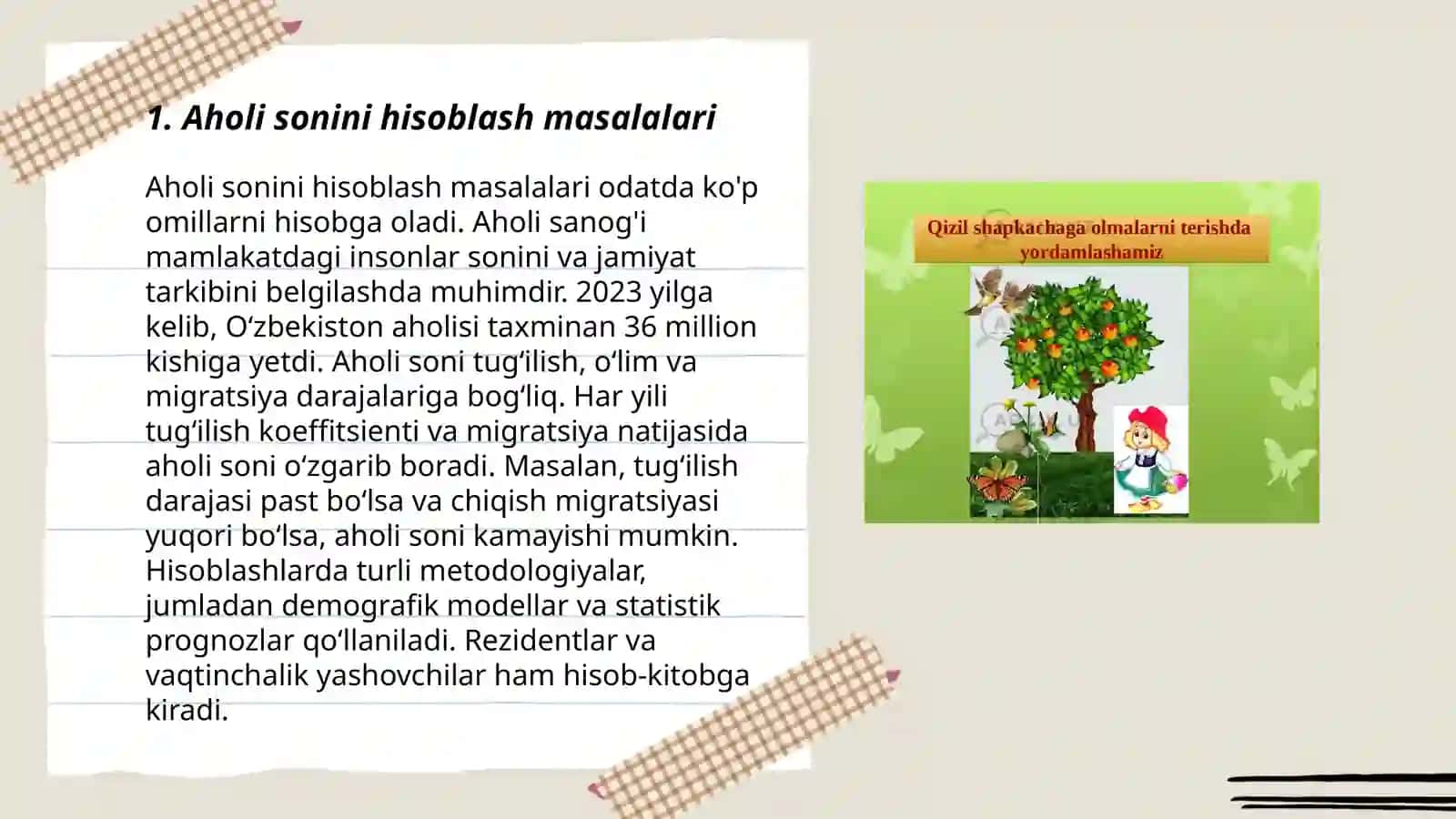 Populyatsiya boʻyicha masalalar tuzish va yechish 3