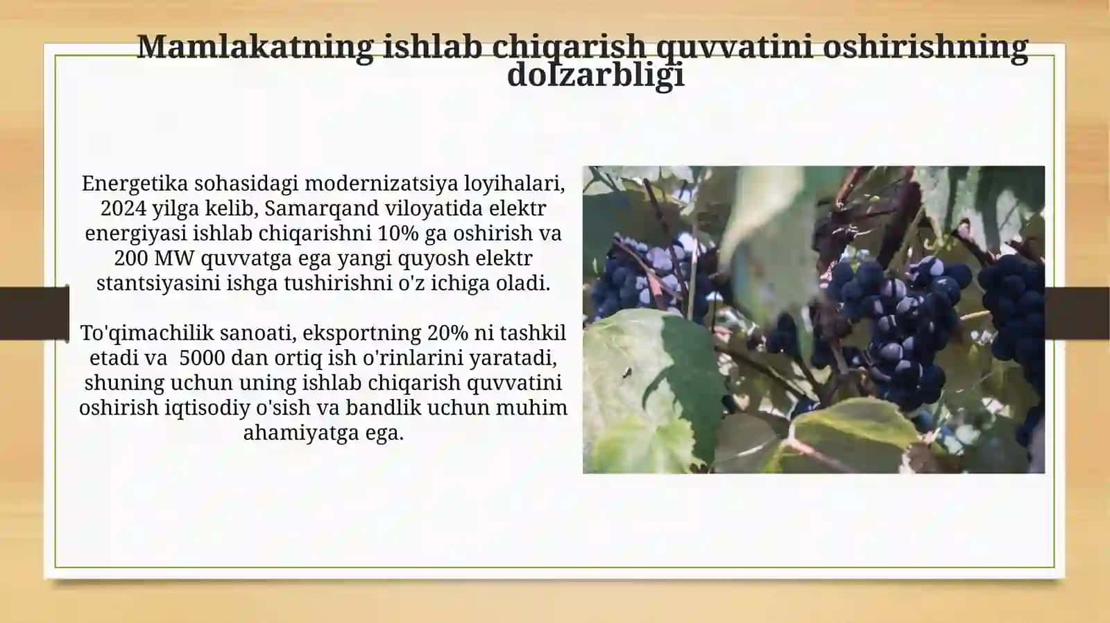 Mamlakat ishlab chiqarish salohiyatining oshirilishi 3
