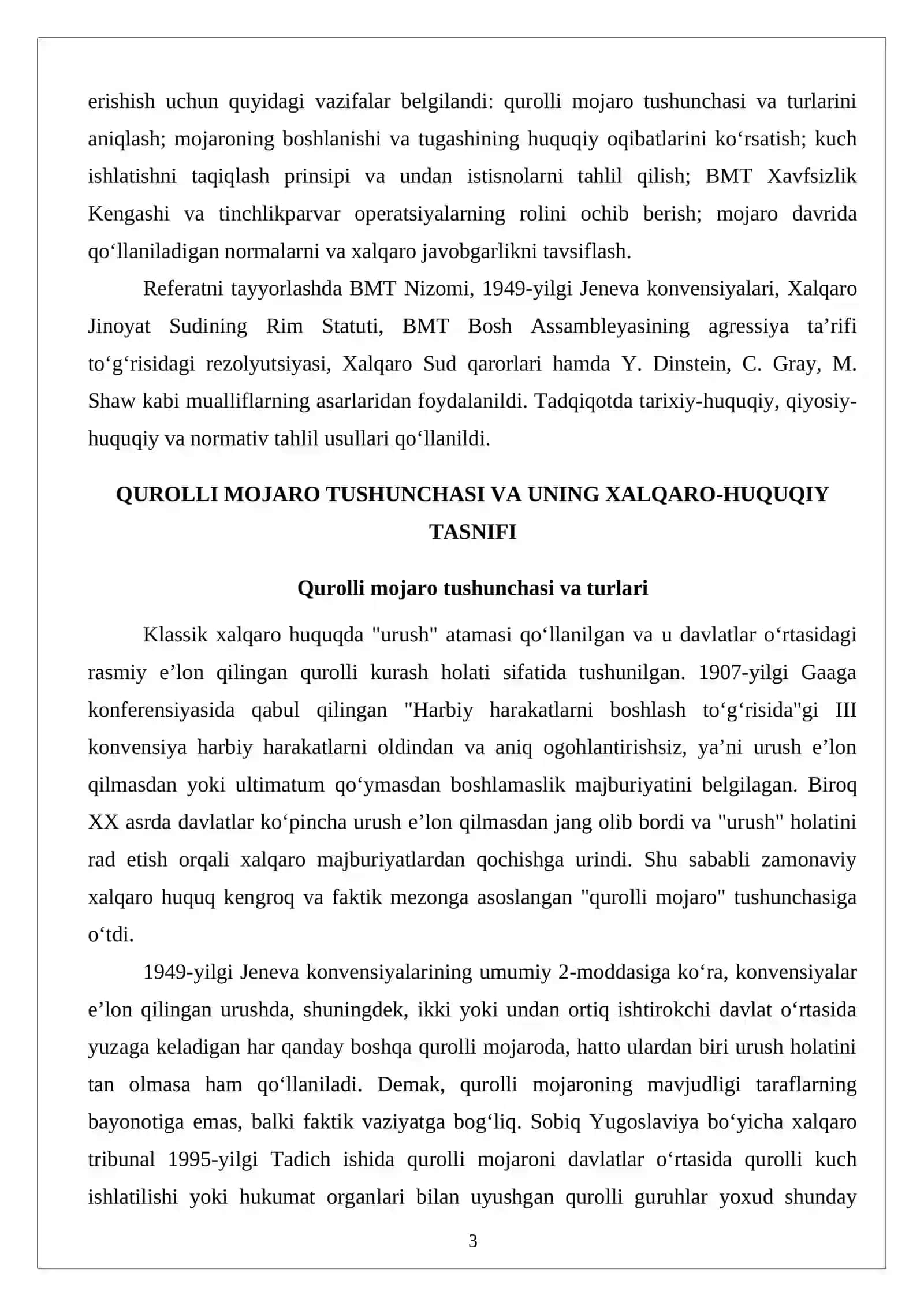 Qurolli mojarolar va xalqaro huquq 3